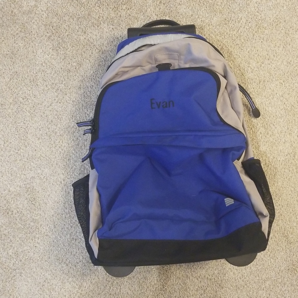 Lands End Kids rolling backpack (Evan monogram)